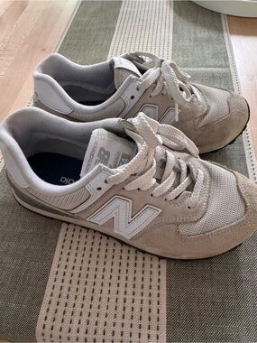 New Balance Kids Neutral Beige Suede & Mesh Sneakers